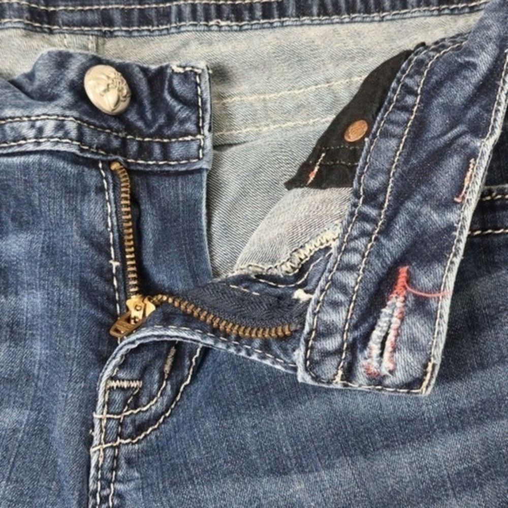 Miss Me Easy Crop Jeans Womens 27 Blue  Mid Rise Southwestern Embellished - Picture 10 of 16